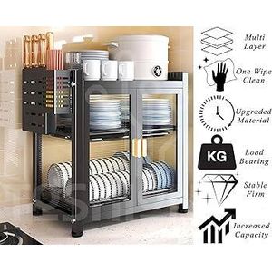 2 Layers Dish Rack- Aluminum  Tier Plate Rack