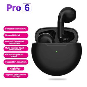 Pro6 TWS bluetooth earphone Wireless Headset With charger box Touch Control HiFi Stereo Earphone
