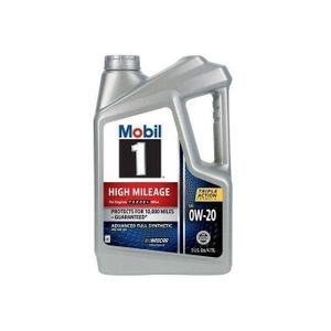 Mobil 1 High Mileage Full Synthetic Motor Oil 0W-20, 5 Quart