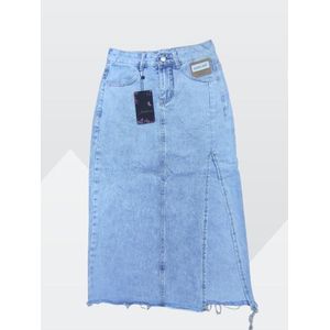 Super quality ladies luxury long length denim skirt