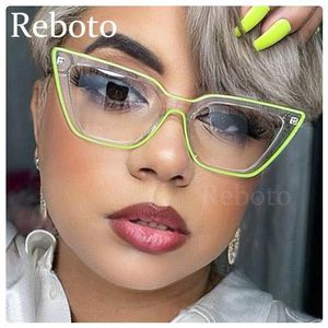 Green Clear Tr90 Plastic Titanium Optical Eyeglasses
