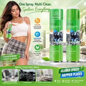 2PC FOAM CLEANER for Car Interior, Furniture, Carpet, foaming cleaner remove grease and dirt without water. Home,Car,Kitchen Cleaning Vinyl Cleaners Deep Cleaning Foam for Car, Home, Kitchen, Furniture & Upholstery