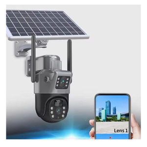Solar Powered Dual Lens Cctv 4G Simcard Rotational Camera + free sim