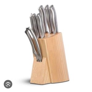 Haus Roland 8-Piece Stainless Steel Knife Set with Wooden Block