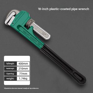 18-Inch Heavy Duty Pipe Wrench – Adjustable Plumbing Wrench With Plastic-Coated Handle