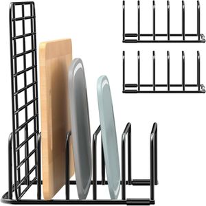 Cutting Board Organizer and Baking Sheet Rack, 2 Pack Divided Holder