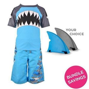 Finfun Shark Rash Guard Youth YL Complete W Shark Fin