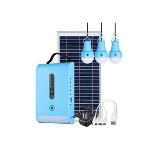 Dp Super Rugged Solar Rechargeable Lighting Kit with Solar Panel, 3 Bulbs & Phone Charger
