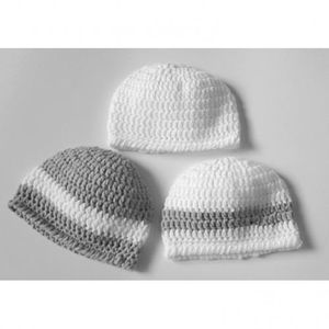 Cotton Crochet Baby Hats/Caps 3 In 1 Pack