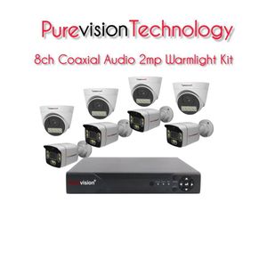 8 channel coaxial Audio 2mp warmlight kit
