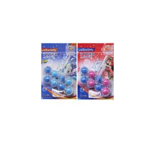 2IN1 (16 BALLS) TOILET CLEANING ANTI-BACTERIAL AIR FRESHENER HANGING BUBBLE CLEANER 2PACK OF MIXED FRAGRANCE