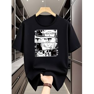 One Piece Anime Graphic T-Shirt ,Luffy Print Casual Cotton Tee for Men & Women