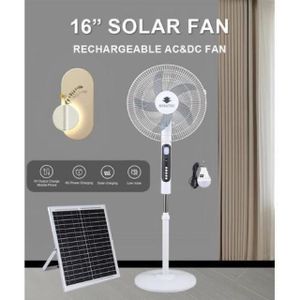 Miratec 16 Inches AC/DC Solar Rechargeable Fan + 25W Panel & A Bulb
