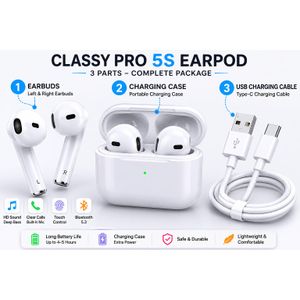 Classy Pro 5S Wireless Earbuds – Premium Sound for iPhone & Android