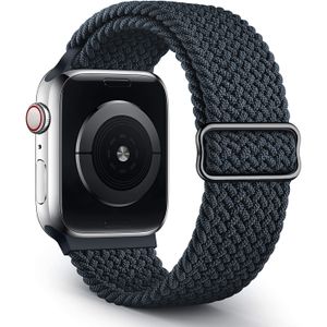 (A10 Charcoal)Braided Solo Loop For Apple Watch Band 44mm 40mm 38mm 42mm Nylon Adjustable Elastic Belt Bracelet IWatch Series 3 4 5 Se 6 Strap WAR