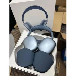 Genetic AirPods max with Active Noise cancellation durable sound headsets with free headphones bag - light blue