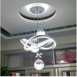 White LED Chandelier Pendant Light – Luxury Ceiling Hanging Lamp for Living Room, Dining & Bedroom