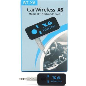 Bluetooth Car Adapter, X6 Wireless 3.5mm AUX Audio Receiver for Car Stereo & Home Sound System, Portable Hands-Free Calling Kit with TF Card Reader and Built-in Mic