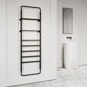 Wall-Mounted Electric Heated Towel Rail Features A convenient Top Storage Shelf And A Digital Control Panel