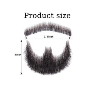 Beard Realistic Mustache Hair Mustache for Men Full Hand Tied Invis