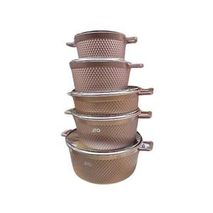 5 Set Diecast Non-Stick Pots-Granite Effect BRW