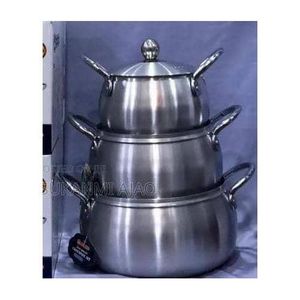 Belly Shape Aluminium Cookware Set with Lids (6pcs) 16,20 &24CM