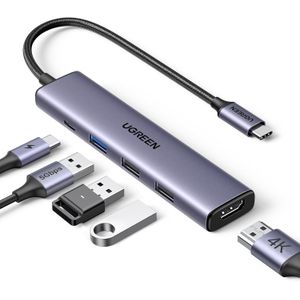 Ugreen USB C Hub 5 in 1 Multiport USB Adapter 4K HDMI, 100W Power Delivery, 3 USB-A Data Ports, USB C Dongle for MacBook Pro,Air M5,M4,M3,M2,M1, iPad Pro, iMac, iPhone 16 Pro/Pro Max, XPS, Thinkpad 