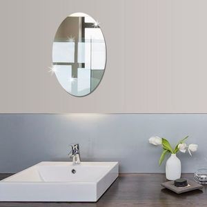 6pcs Flexible Mirror Sheets Self-Adhesive Plastic Mirror Tiles Non-Glass Mirror Wall Stickers for Home Decoration, 6 x 6 Inches, Silver