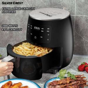 BioloMix Air Fryer One Touch Screen with 8 Cooking Functions, Nonstick  double pot,5L Black Oilless Air Fryers Oven