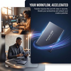  1TB External SSD - Ultra-Fast Portable Solid State Drive, High-Speed External Hard Drive for MacBook, PC, & Mobile Phone