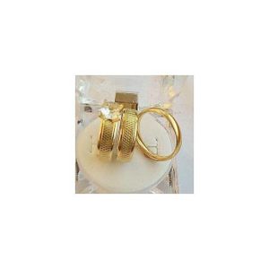 Italian 22karat Gold Plated Couple Wedding Ring Set