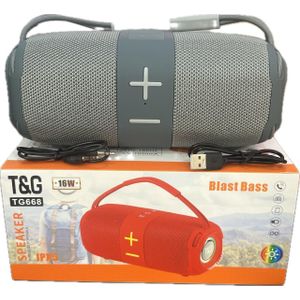 T&G TG-668 Super Bass Outdoor Music Wireless Speaker Portable Boombox with Handle for Home Use & Gift Rechargeable Player(GREY)