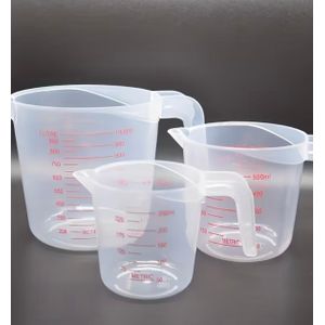Clo 3pcs Nesting Measuring Cups Set - 1 Cup (250ml), 2 Cups (500ml), 4 Cups (1000ml) for Kitchen & Baking