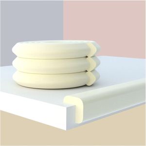 4M U-Shape Edge Protector – Foam Safety Bumper Strip for Glass Tables, Desks, Fireplaces & Countertops, Soft Corner Guard for Toddlers & Seniors, Beige (with Strong Adhesive Tape)