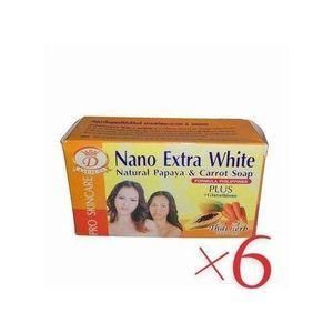 Nano Extra White Natural Papaya & Carrot Soap - 6pcs