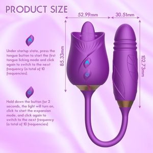 2027 Tongue Vibrator Adult Sex Toy Licking Vagina Tongue Sucking and Anal Plug for Women Nipples Clitoris Vacuum Sucker and Licker Stimulator Vibrator Perfect Clitoral Sex Toy Adult Dildo - 2in1 Rechargeable  New Latest Vibrator For Women