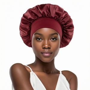  Large Satin Bonnet for Sleeping - Silk Hair Cap with Wide Elastic Band for Braids, Wigs & Natural Hair Protection