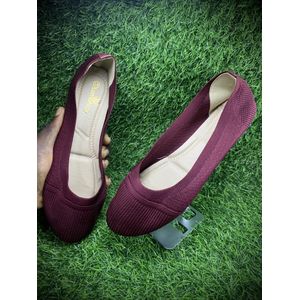 Lomanice Fashion Ladies Beautiful Flat Ballerina Casual Shoe-Wine