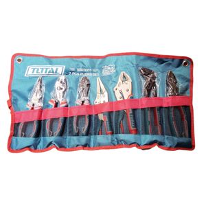 TOTAL  Industrial Pliers Set with Canvas Roll-Up Bag - 7 PCS