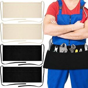 JenPen 4 Pcs Nail Apron Canvas Waist Apron Bulk for Carpenters with 2-pocket Work Unisex Cloth Tool Belt Washable Utility for Men Women Adults Woodworkers, Artists, and Other Crafts People