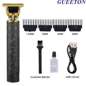 Rechargeable Metal Simple Style Hair Clipper Black Gold