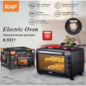 RAF Multifunctional Electric Oven Dual Burner Plate 55L 1800W