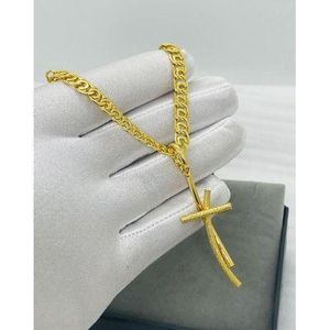Quality Iced Cuban Elegance Gold Chain With Iced Cross Pendant