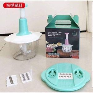 Hand Pat Food Processor/Manual Chopper with accessories