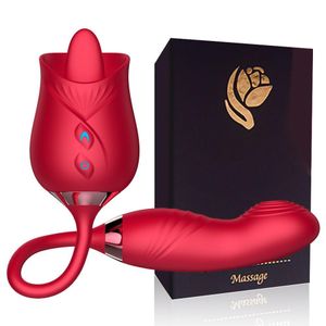 2 In 1 Tongue Licking Vibrator Women Toy Clitoris Nipple Stimulator Female Masturbator Wiggle Vagina Sex Toys