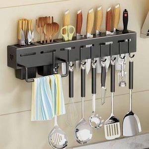 Wall Mounted Knife Cutlery Holder Rack With Hooks- Spoon Hangers