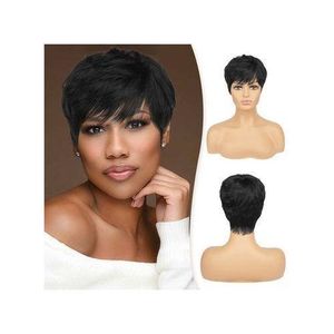 Hair Wig Soft And Short Hair Wig - Black