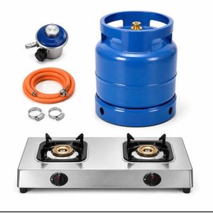 6kg Gas Cylinder with Stainless Tabletop Cooker with Regulator and Hose