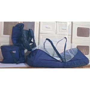 Elegant baby bed with mosquito net, carrier and bag
