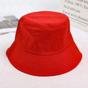 Fashion (black Red)TON Black Solid Bucket Hat Two Side Wear Unisex Bob Caps  Hip Hop Gorros Men Women Summer Panama Cap Beach Sun Fishing Boonie Hat RA